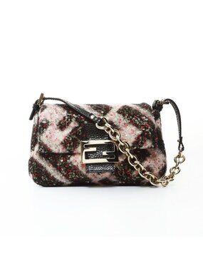 Fendi Shoulder Bag Pink Mini Mamma Wool